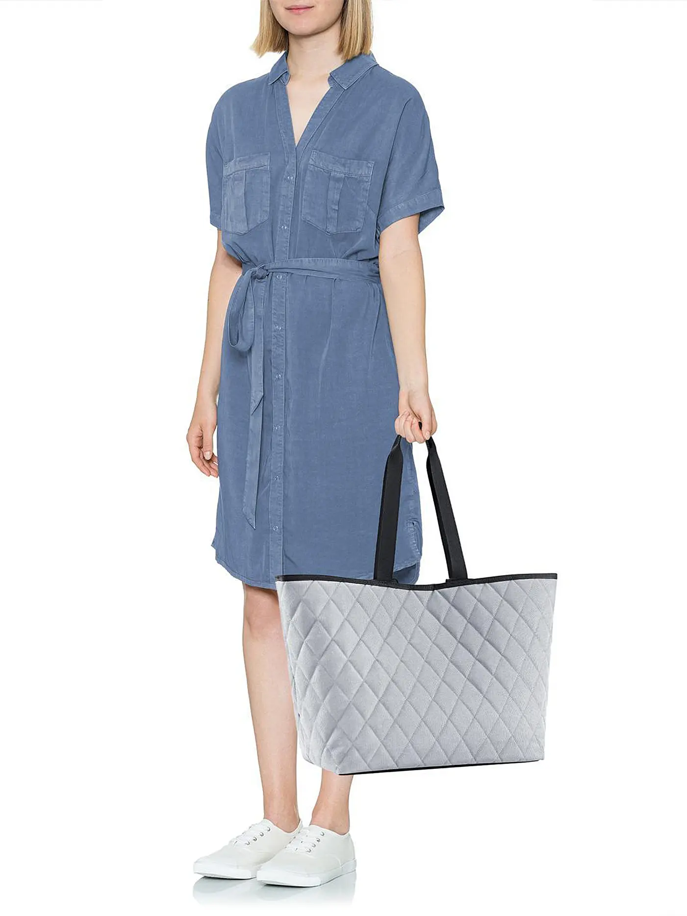 REISENTHEL | Shopper CLASSIC RHOMBUS XL light grey | 